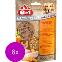 8In1 Freeze Dried 50 g - Hondensnacks - 6 x Eend&Wortel