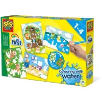 SES Creative Mijn eerste kleurboek met water - Verborgen dieren, 4 vellen, Geschikt voor jongens/meisjes, Kleurplaten set