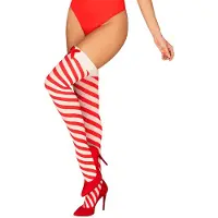 Obsessive Kissmas Gestreepte Kerst Kousen | Maat 5901688229026