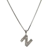 Orphelia Zilver Alphabet hanger met ketting 42 cm Zirconium