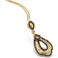 Orphelia Dames 925 Sterling Zilveren Hangertje met Ketting - Goud PEN-1901-B