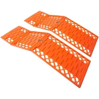 Proplus Set van 2 Auto Rijplaten 60 x 17.5 x 30 cm – Antislipmatten voor Auto bij Sneeuw Modder en Zand – Opvouwbare Tractiehulp – Oranje