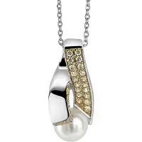 Orphelia Hanger+Ketting White Pearl Bicolor Zirconium ZH-4821