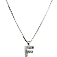 Orphelia Zilver Alphabet hanger met ketting 42 cm Zirconium
