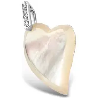 Orphelia Hanger + Ketting Hartvorm Wit Sterling Zilver 925 Pen-1456