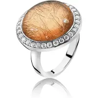 Orphelia Silver 925 Zr-3901;1;54 Ring Glass Rose Gold Sheet Zirconium