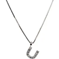 Orphelia Zilver Alphabet hanger met ketting 42 cm Zirconium