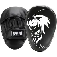 Super Pro Combat Gear Curved PU Handpads - Zwart / Wit