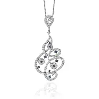 Orphelia Silver 925 Zh-7039 Pendant With Chain Blue;White Zirconium