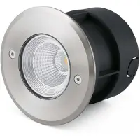 Faro Suria-3 - ronde grondspot voor buiten - Ø 120 mm, Ø 100 mm inbouwmaat - 3W LED incl. - IP67 - satijn inox - 60 graden