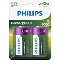 Philips D / HR20 Oplaadbare Ni-Mh Batterijen (2 stuks, 3000 mAh)