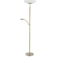 Paul Neuhaus LED-uplighter vloerlamp Alfred, dimbaar, messing / goud, Woon-/ Eetkamer, metaal, Modern, LED vloerlamp