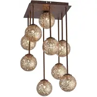 Paul Neuhaus Plafondlamp Greta, dimbaar, bruin / roest, Woon-/ Eetkamer, metaal, Modern, plafondlamp