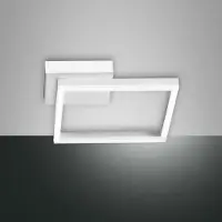 FABAS LUCE LED-plafondlamp Bard, dimbaar, wit / opaal, Woon-/ Eetkamer, metaal, Modern, LED plafondlamp