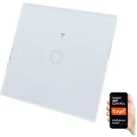 Greenlux GL-GXSH040: WiFi-schakelaar, wit, vierkant, inbouw, montagegat 60mm, 1000VA/5A, 86x86mm