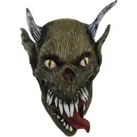 Witbaard masker bos-duivel rubber bruin one-size