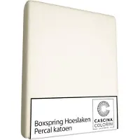 Cascina Colorini Boxspring / Waterbed Hoeslaken Ivoor (Percal)-200 x 200 cm