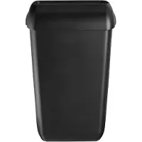 Mts euro products Quartz Afvalbak Mat Zwart Kunststof 23Liter