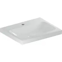 Geberit iCon Light wastafel 60x48 cm, 1 kraangat, zonder overloop, met KeraTect, wit