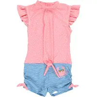 Playshoes Badpak pastelblauw / oudroze / wit