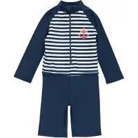 Playshoes UV-bescherming donkerblauw / rood / wit