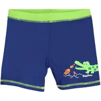 Playshoes Zwemshorts 'Krokodil' royal blue/koningsblauw / neongroen / pasteloranje
