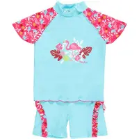 Playshoes UV-bescherming 'Flamingo' turquoise / gemengde kleuren / pink