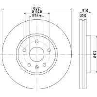 Hella 8DD 355 116-041 Remschijf