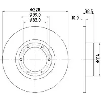 Hella 8DD 355 100-031 Remschijf