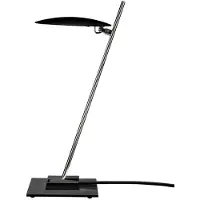 Catellani & Smith Lederam T1 Tafellamp Black varnished disc | Satin rod | Black base