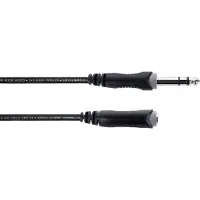 Cordial 14826 Jackplug Audio Aansluitkabel [1x Jackplug male 6,3 mm (stereo) - 1x Jackplug female 6,3 mm (stereo)] 10 m Zwart PVC-mantel, Verdraaid