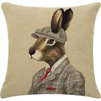 Mars & More gobelin kussen jagers pet haas 45x45cm