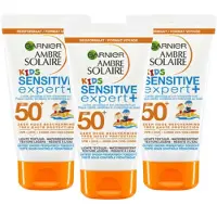 Garnier 3x Ambre Solaire Sensitive Expert+ Kids Zonnebrandmelk Spf 50+ Reisformaat 50 Ml