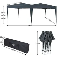 Deuba Paviljoen Antraciet 3x6m UV-bescherming 50+