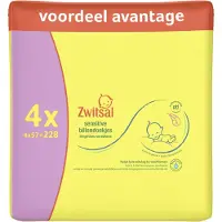 Zwitsal - Sensitive Billendoekjes - 57 doekjes per pak - 4 pakken