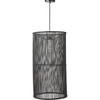Mica Decorations | Hanglamp Joice rotan zwart 39x39x74 cm hanglampen | NADUVI