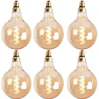 Livin24 Lichtbron LED bol Ø12,5 cm (set van 6) gold