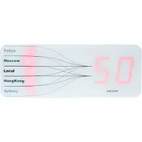 Karlsson Wandklok Five Cities LED - Witte behuizing - 40x15x3cm