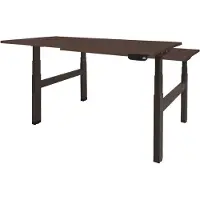 Schaffenburg Dextro Plus Duo Zit-sta-bureau Rechthoekig Eiken H-Frame 1.600 (B) x 800 (D) x 645 (H) mm Melamine