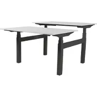 Schaffenburg Zit Sta Bureau (2pp) - Elek 140x80/80 krijtwit - zw frame
