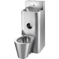 Delabie Combi KOMPACT wast WW/KW staand WC centr. RVS 304 mat gepol.