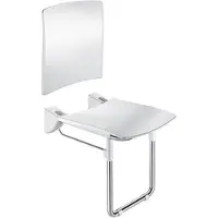 Delabie Opklapb. douchezitje extra comfort + rugsteun + voet RVS mat