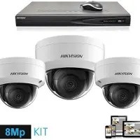 Hikvision beveiligingscamera 4K Ultra HD 8 Megapixel IP Acusense set 3x Dome White