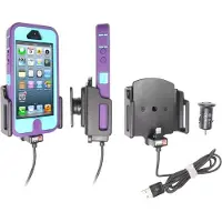 Brodit houder geschikt voor Apple iPhone 5 / 5S / SE Actieve verstelbare houder met 12V USB plug