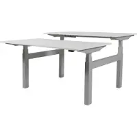 Schaffenburg Zit Sta Bureau (2pp) - Elek 180x80/80 krijtwit - alu frame