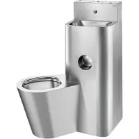 Delabie gevangeniskleding, model KOMPACT WT, toiletpot, vloerplaat, edelstaal 1.4301