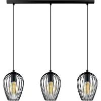 Eglo Vintage hanglamp Newtown Beam 3-lichts 70cm zwart