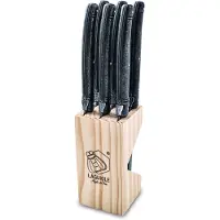 Laguiole Steakmes Premium Line Black Stonewash (6-Delig)
