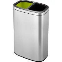 EKO Afvalbak OLI-Cube 2x20 L matzilverkleurig