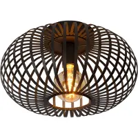 Lucide MANUELA - Plafonnière (Plafondlamp) - Ø 39,5 cm - 1xE27 - Zwart